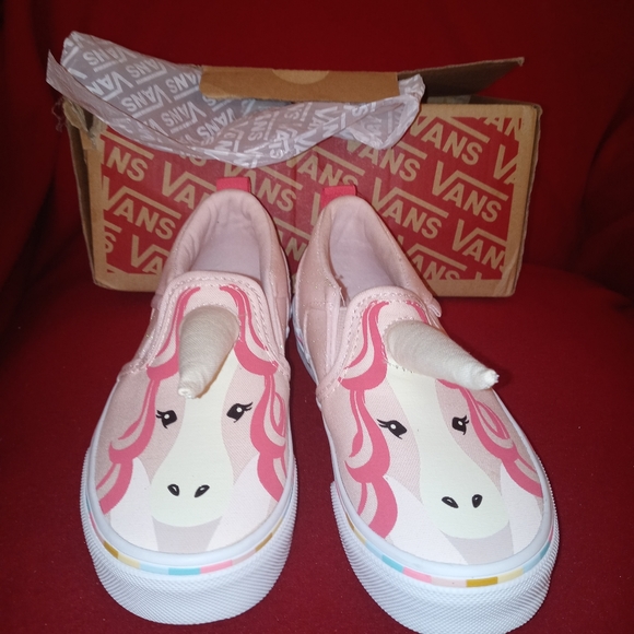 NIB Girl Pink Unicorn Vans sz 11.5 - Picture 2 of 3